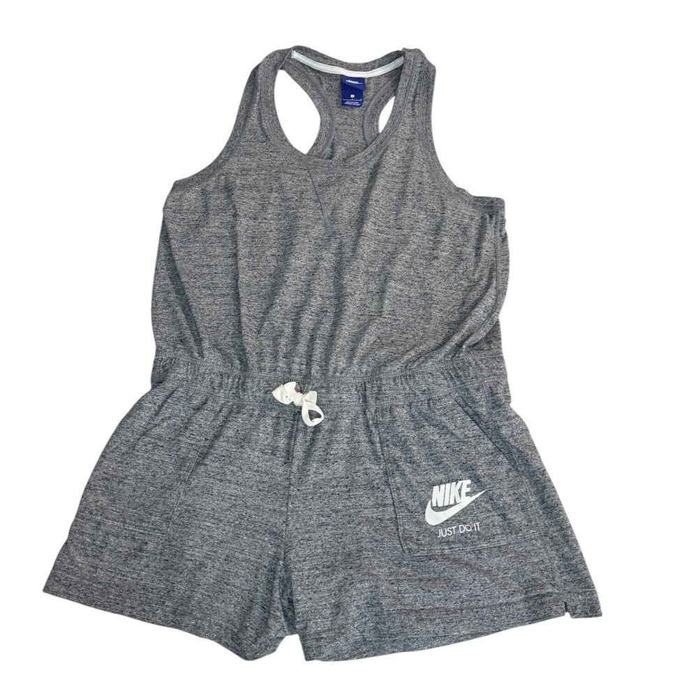 Nike Vintage 90's Romper Women L Gray Sportswear Racerback Athleisure JUST DO IT